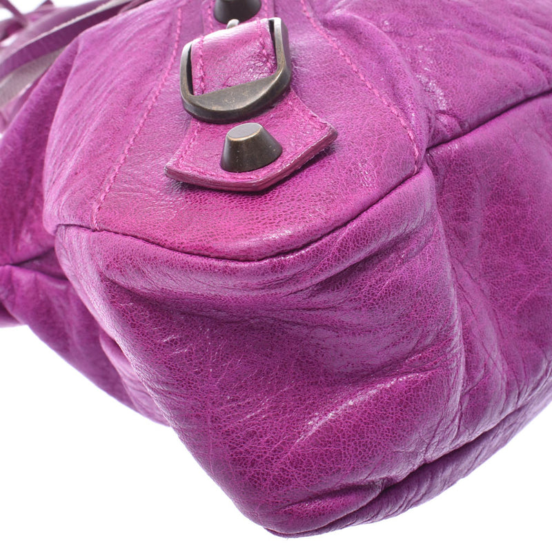 バレンシアガザ ファースト パープル レディース カーフ 2WAYバッグ