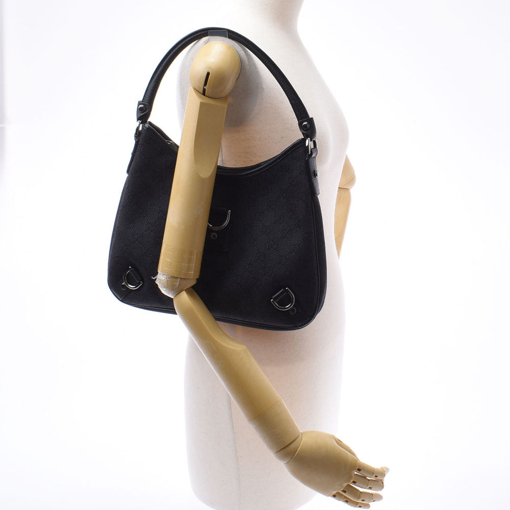 グッチGG柄 黒 レディース キャンバス ワンショルダーバッグ 268637