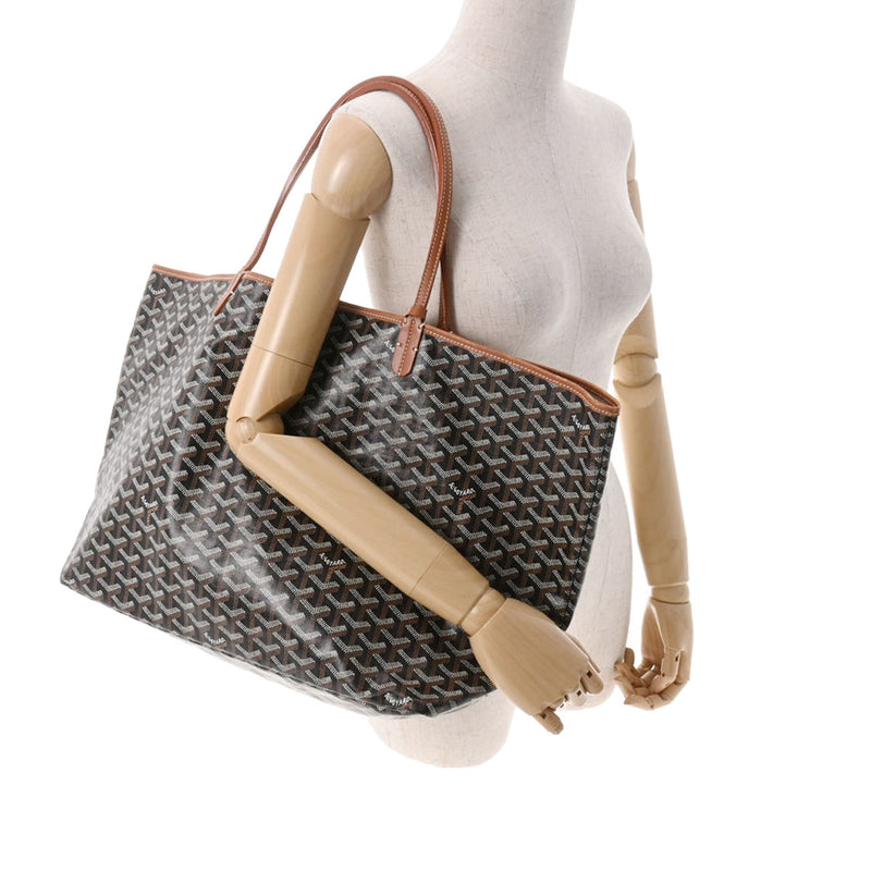 ゴヤールサンルイGM ブラック/ブラウン レディース PVC トートバッグ