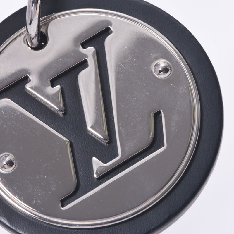 ルイヴィトンLVサークル 黒×シルバー金具 ユニセックス キーホルダー