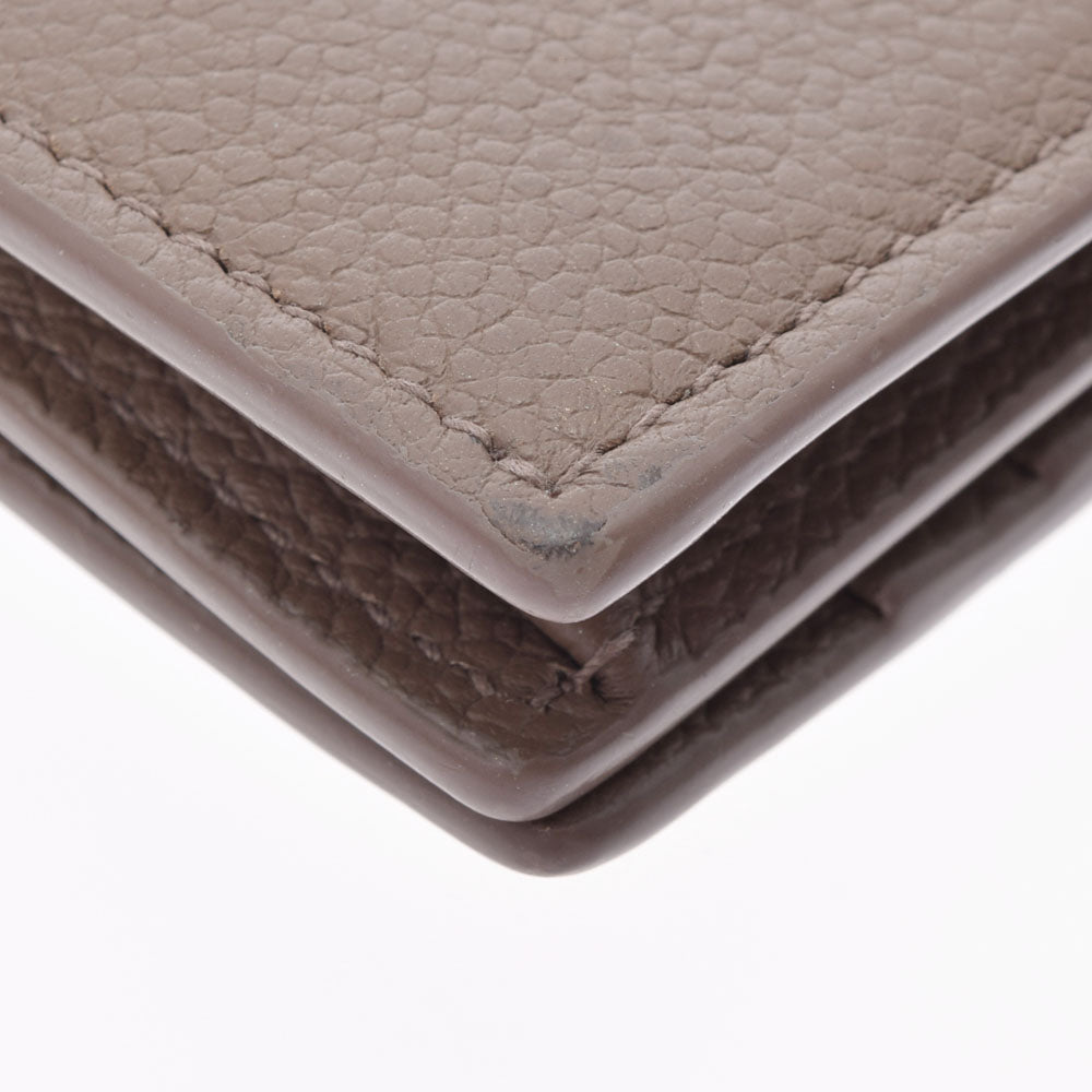 サンローラン名刺入れ グレーブラウン系 レディース カーフ カード