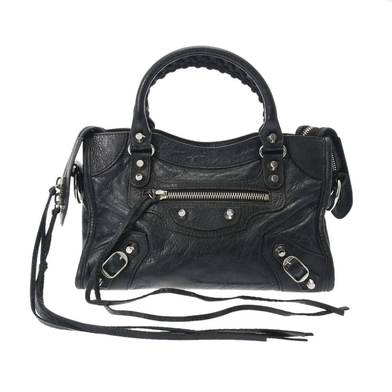 バレンシアガクラシック ミニ シティ 2WAY 黒 シルバー金具 レディース