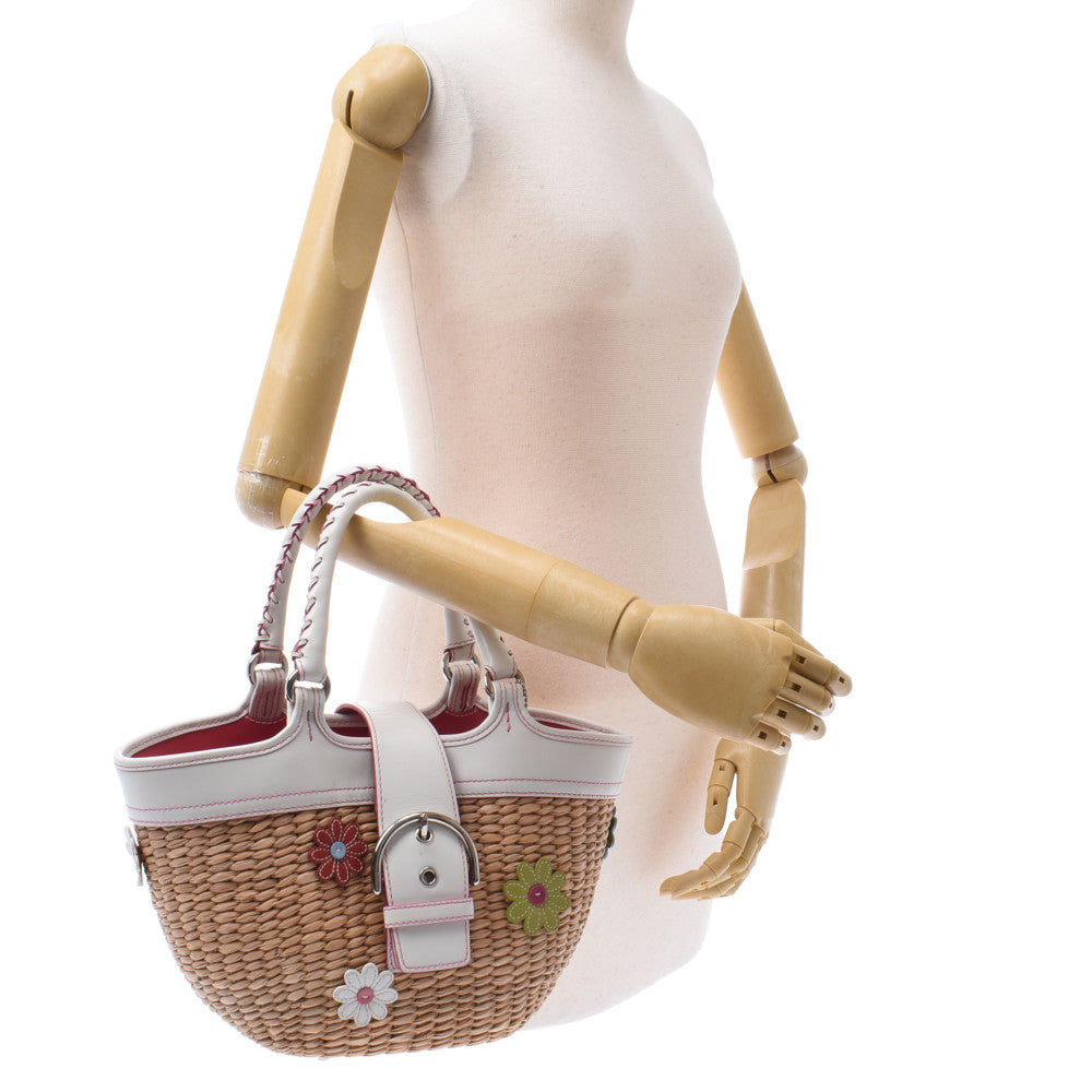 コーチかごバッグ 白 レディース ハンドバッグ 4443 COACH 中古 – 銀蔵