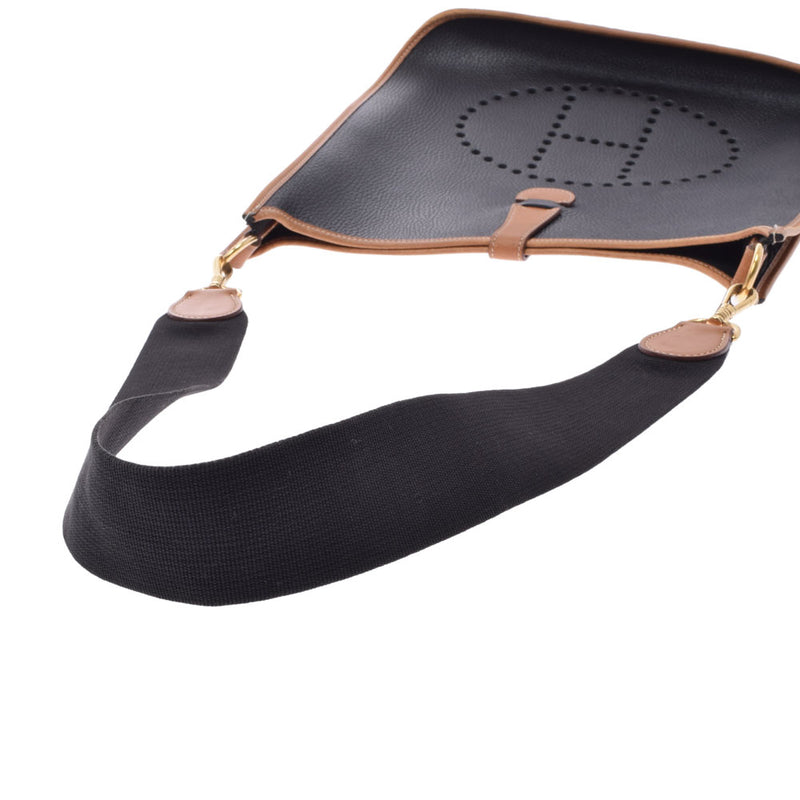 エルメスエヴリン GM 14128 黒/ナチュラル ゴールド金具 ○X刻印(1994