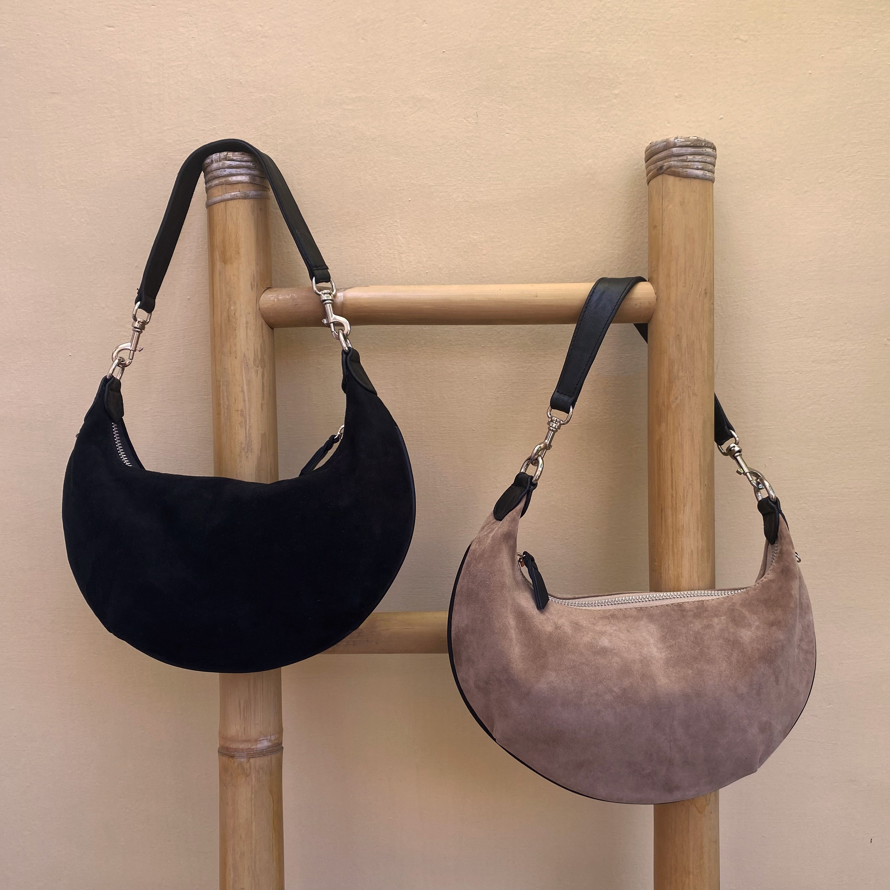 Handmade Bag-Moon Bag Suede-Genuine Suede – Ginger Bali