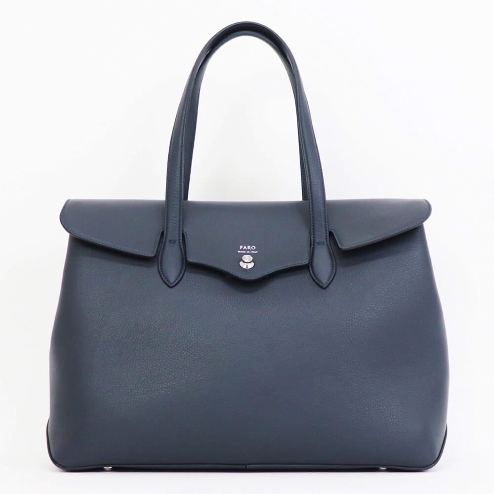 FARO（ファーロ）FRATELLI MOUSSE フラップトートバッグ【ネイビー