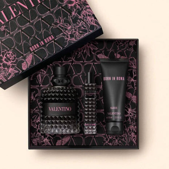 Valentino Uomo Born In Roma 3 Piece Gift Set - 100ml + 15ml EDT