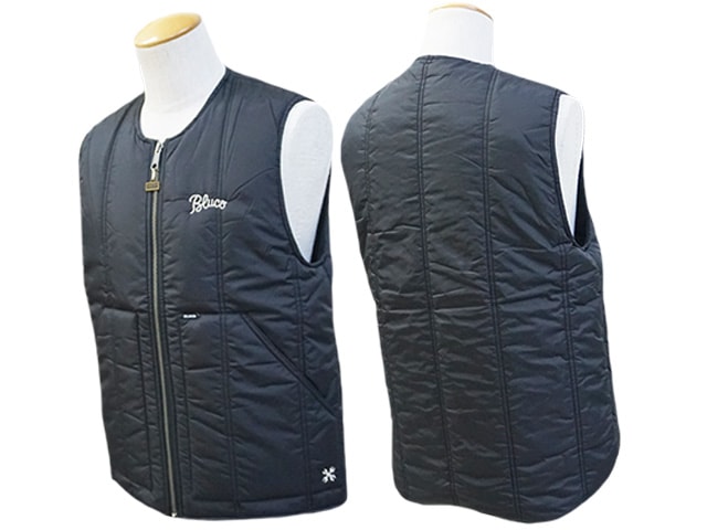 全3色【BLUCO/ブルコ】2024AW「Crew Neck Quilting Vest/クルーネック