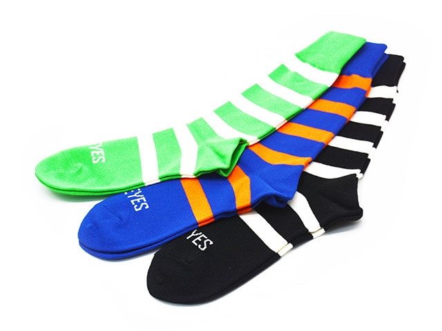 3色セット【POP EYES/ポップアイズ】「Crazy Border Sox/クレイジー