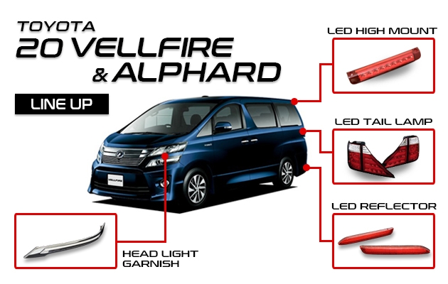 20系 ヴェルファイア 前期用 LED EYEデイライトガーニッシュV2