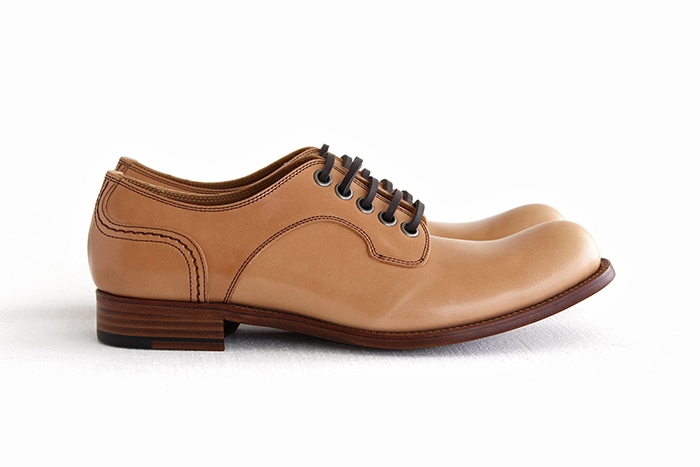 chausser ショセ ナチュラルコードバン プレーントゥレースアップ