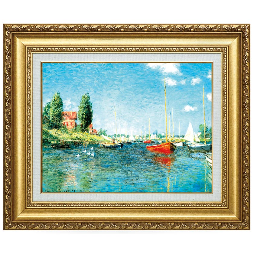 モネ 「赤いボート・アルジャントゥイユ」 6号 立体複製名画 【5