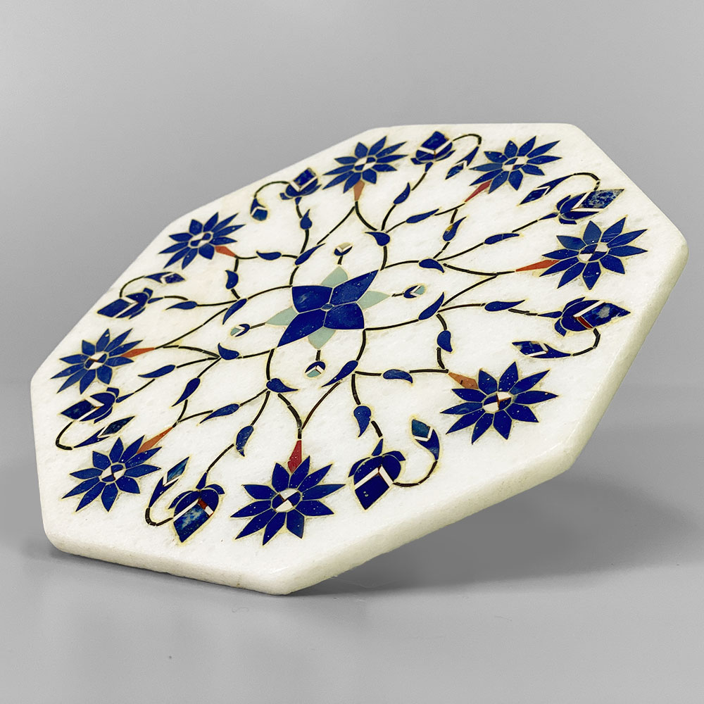 InDream 大理石象嵌細工 152×152mm 八角形プレート クリスマス ギフト