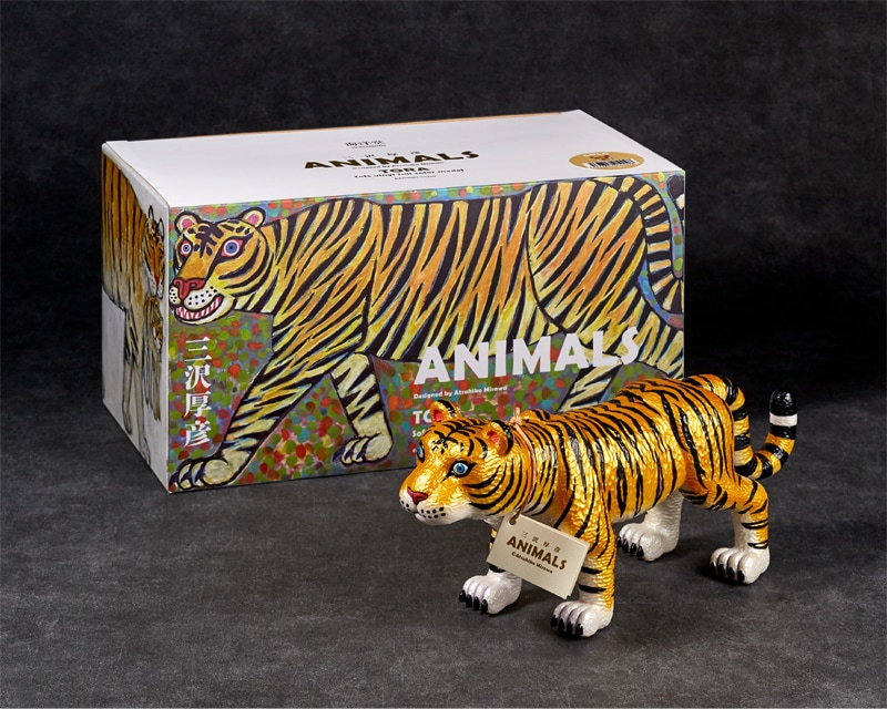 求龍堂限定特典付き 】三沢厚彦 ANIMALS トラ ゴールド ソフトビニール