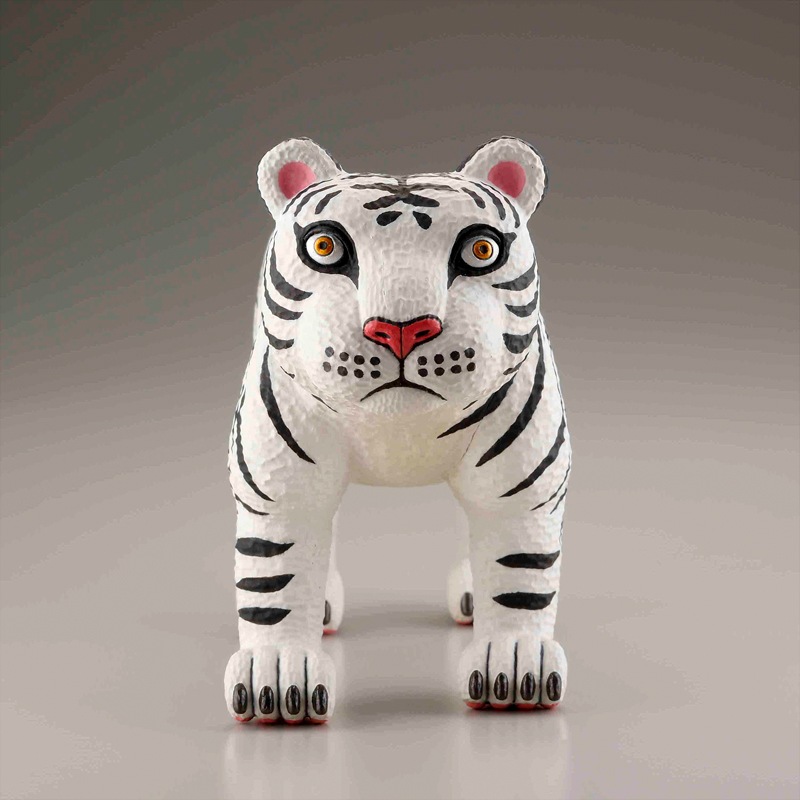 求龍堂限定特典付き 】三沢厚彦 ANIMALS トラ ホワイト ソフトビニール