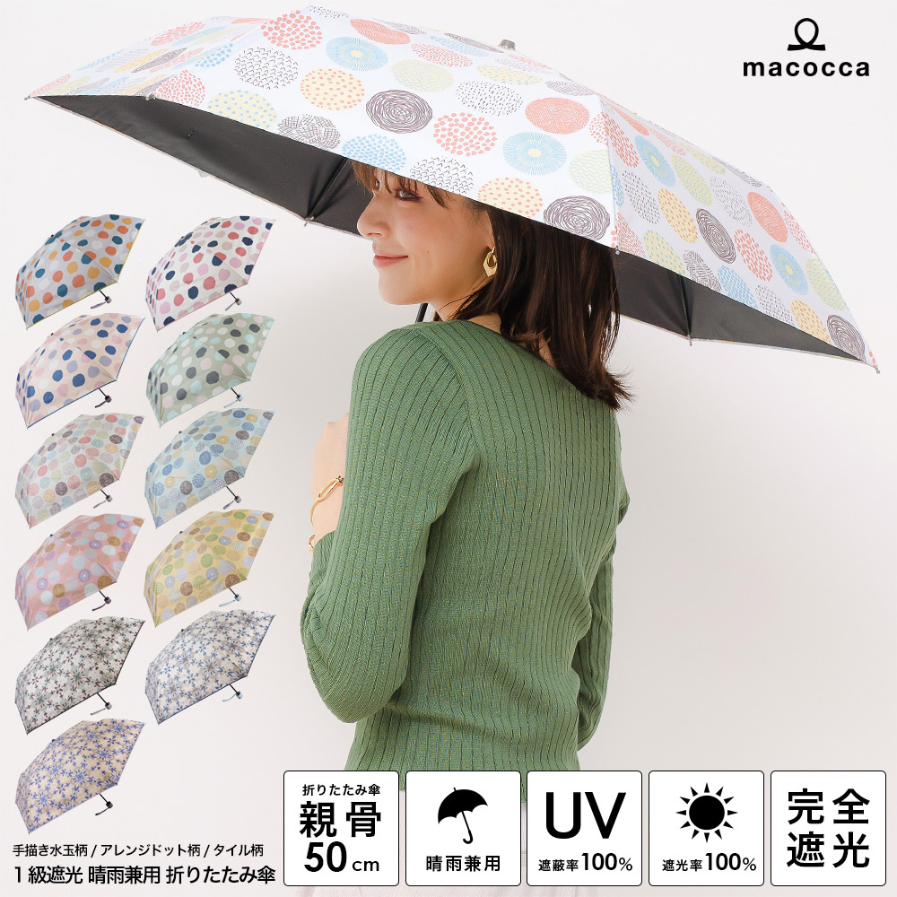 販売開始】完全遮光水玉・ドット柄折りたたみ傘