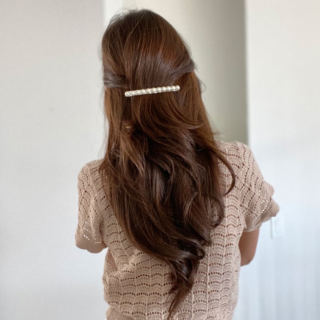 フランスラックス パール&メタル ロングスキニーバレッタ(シルバー