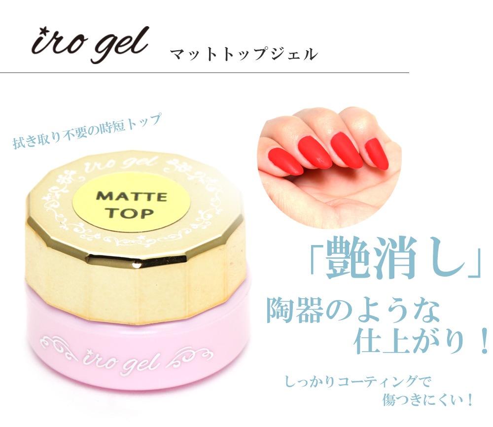 ネコポス送料無料】コンテナ型マットトップジェル (irogel) 陶器のよう