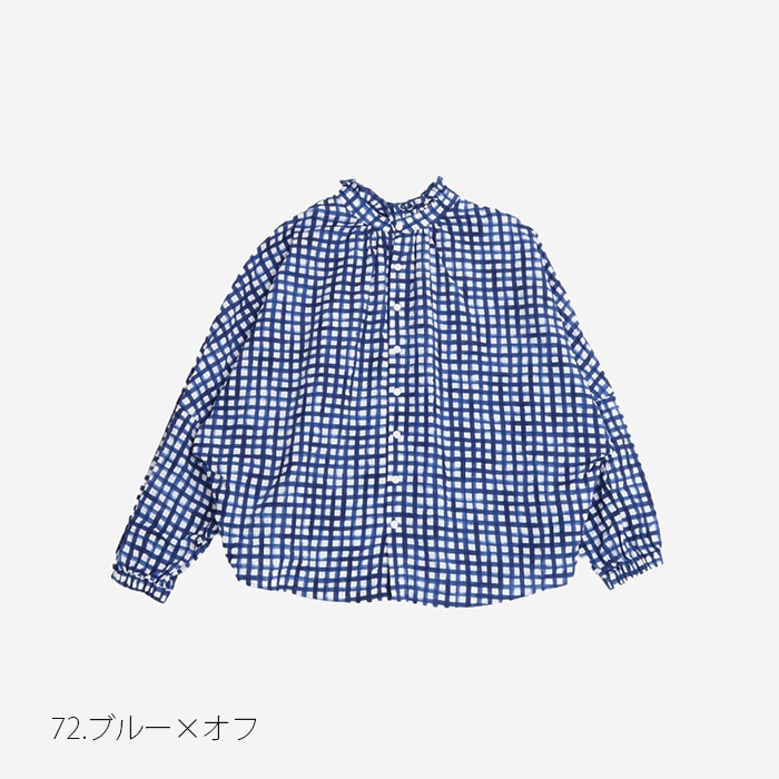 NARU(ナル) 60ローンリップルチェック チハヤシャツロングスリーブ