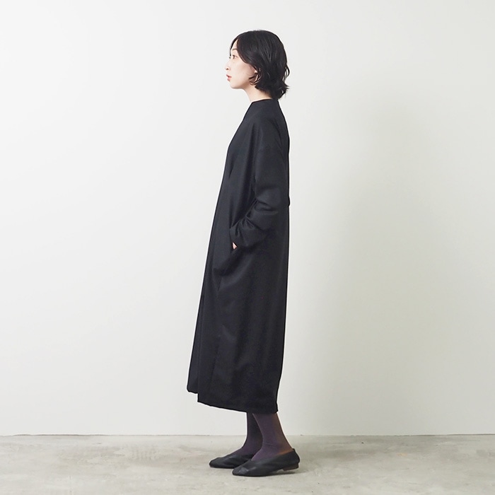 NARU(ナル) リサイクルウールクロス キーネックワンピース 656930