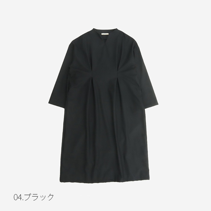 NARU(ナル) リサイクルウールクロス キーネックワンピース 656930