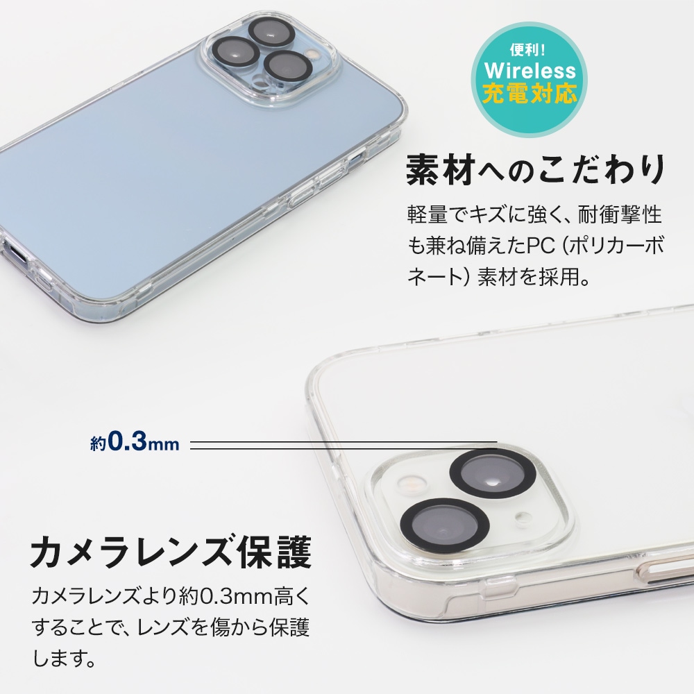 iPhone 13用 360°包み込んでキズから守る 画面保護クリアガラス付き