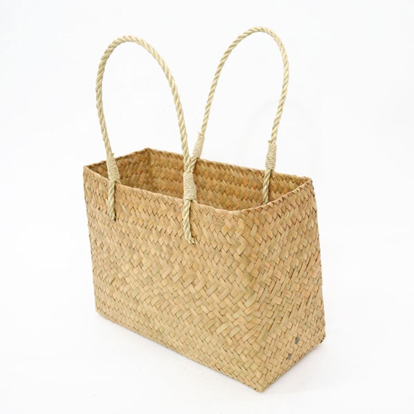 タイ製 カチュー 角型 かごバッグM 四角 スクエア 水草