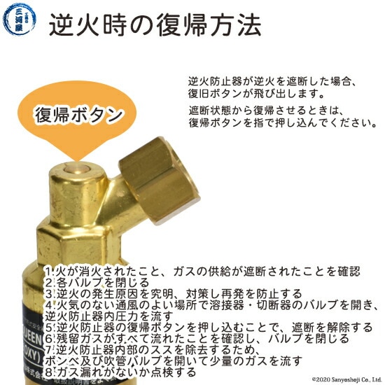 日酸TANAKA 乾式安全器 ( 逆火防止器 ) RESET-QUEEN FA-213C-O 酸素 用