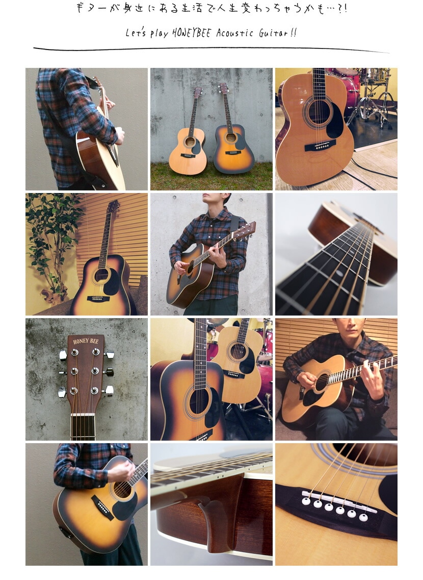 アコースティックギター HONEY BEEW-15/F-15/HJ-18 アコギ リミテッド