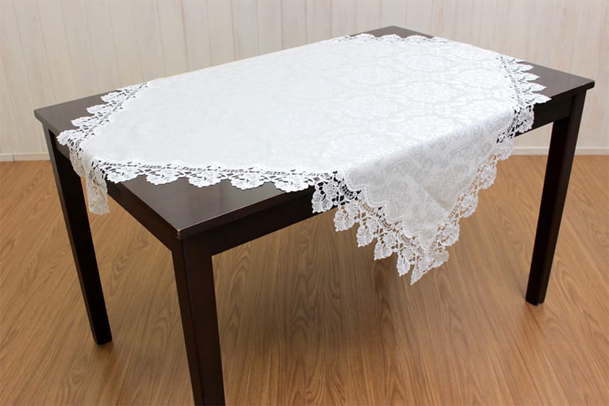 Damask rose ダマスク柄ジャカード織 テーブルクロス 約110×110cm