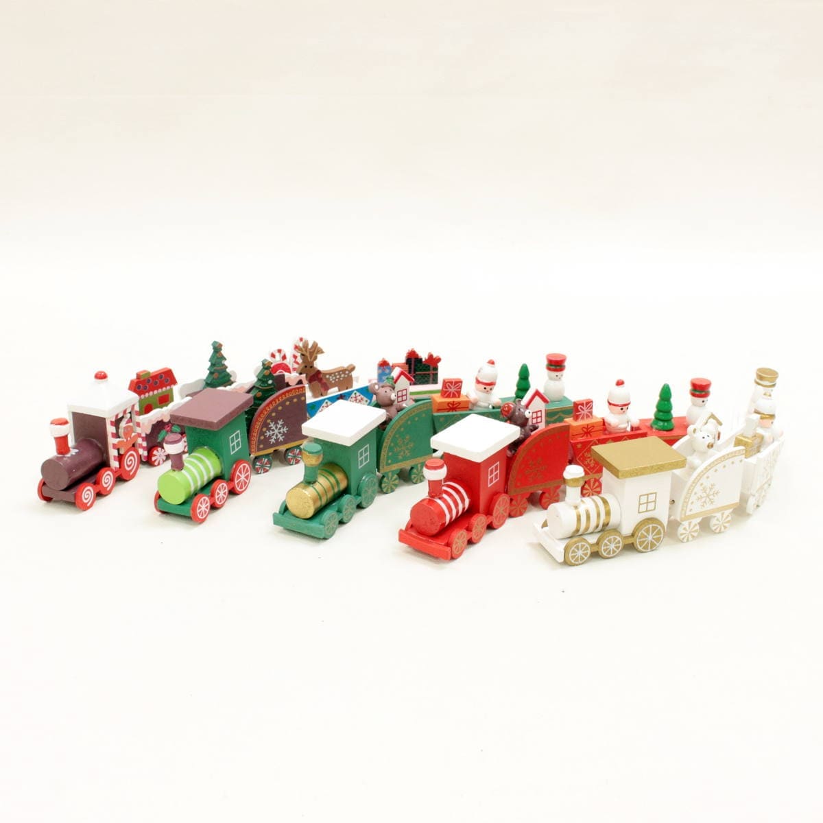 Xmas雑貨 選べる5色 木製 クリスマストレイン｜インテリアレース