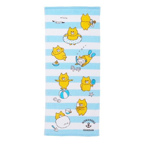 kodomoe shop｜【ノラネコぐんだん】2枚組フェイスタオル（うみ