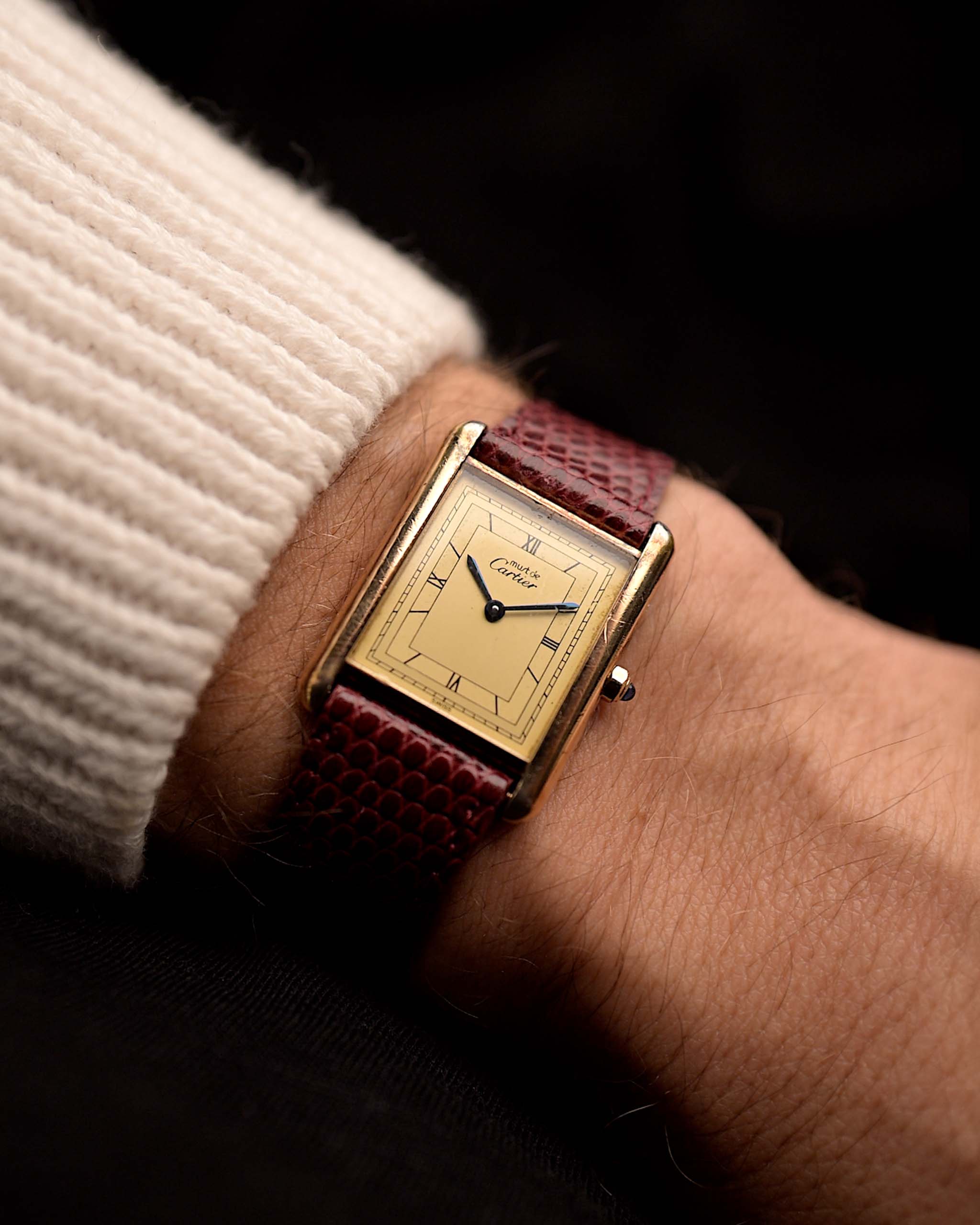 Cartier Must De Tank 81006 Vermeil Roman 1990s – GOLDAMMER