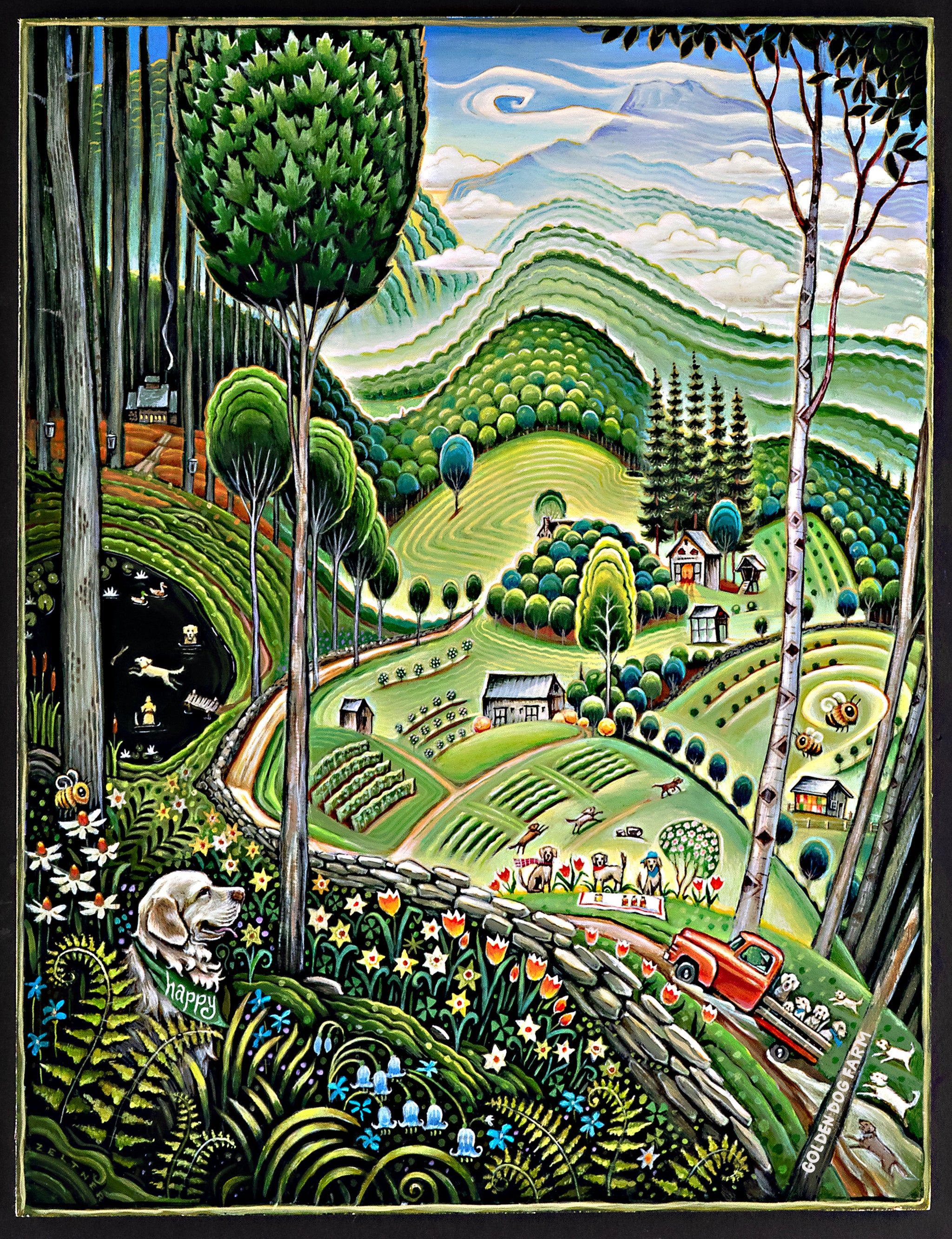 Farm Mural Puzzle x Lantern Press - Golden Dog Farm LLC