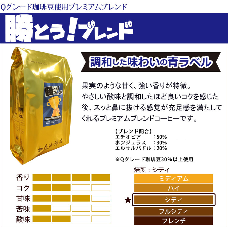 1kg]プレミアムブレンド【勝とうブレンド～調和した味わいの青ラベル