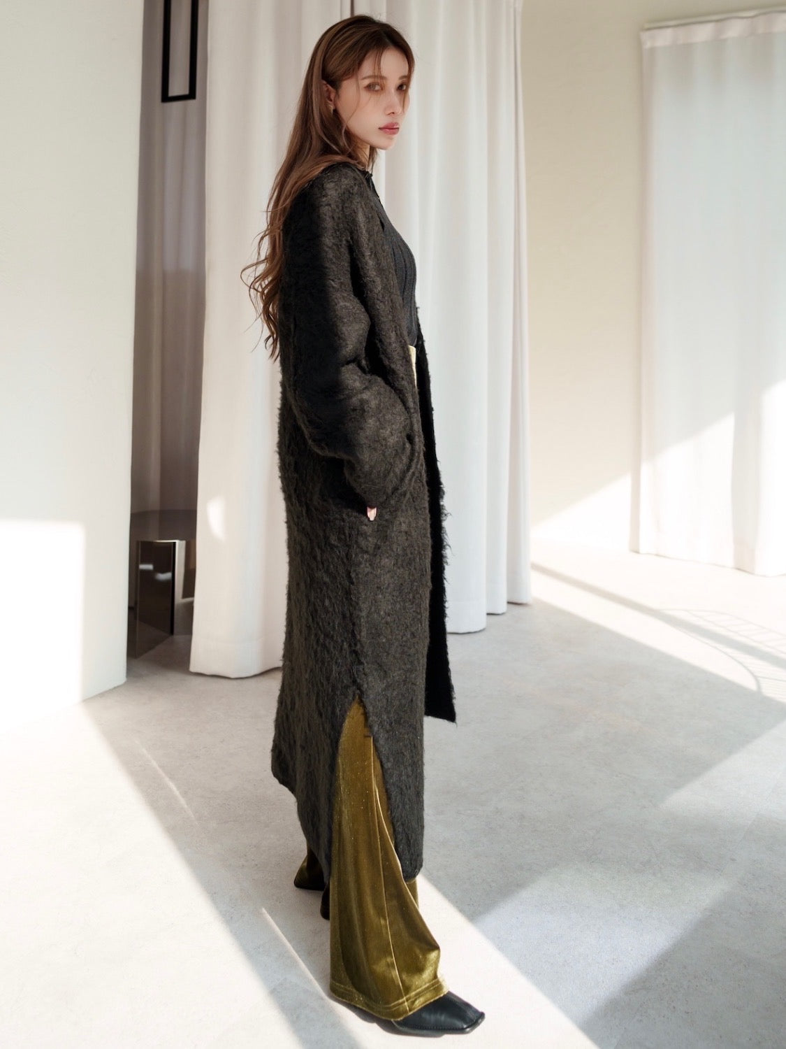 ウール Long カーディガン