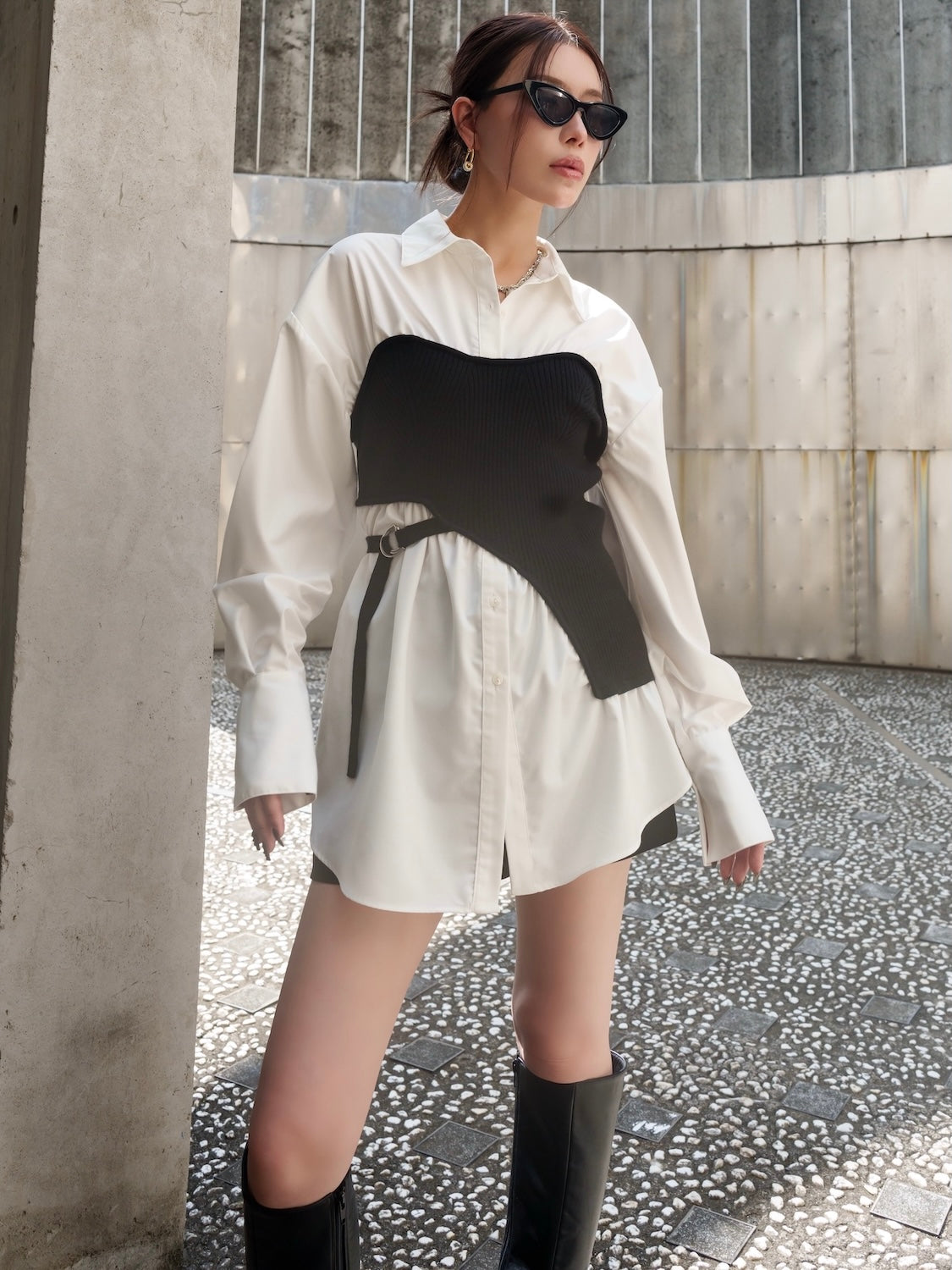 ドッキング KNITビスチェ シャツ