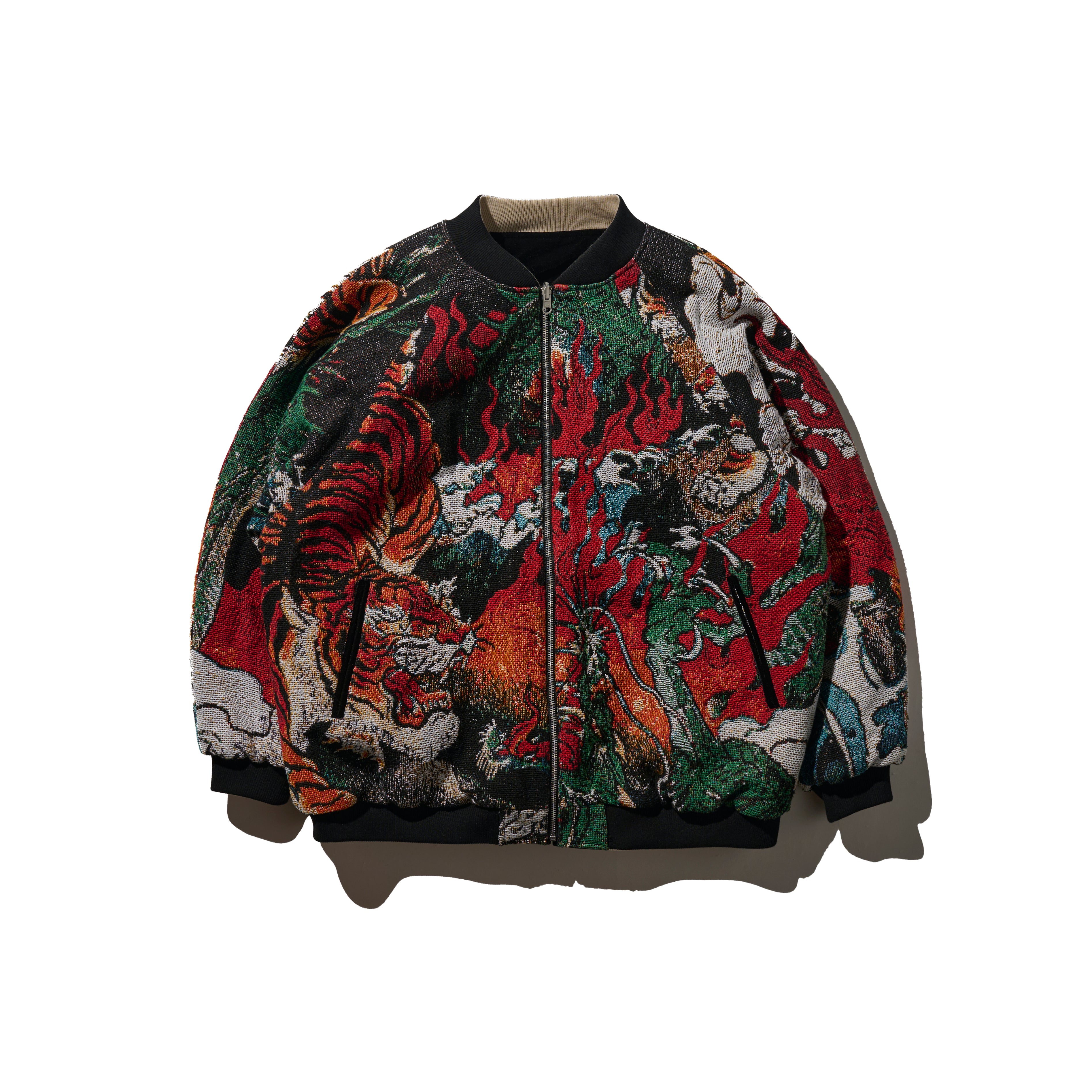 Reversible Jacquard Sukajan Jacket / Brilliant Black – GrowthRing