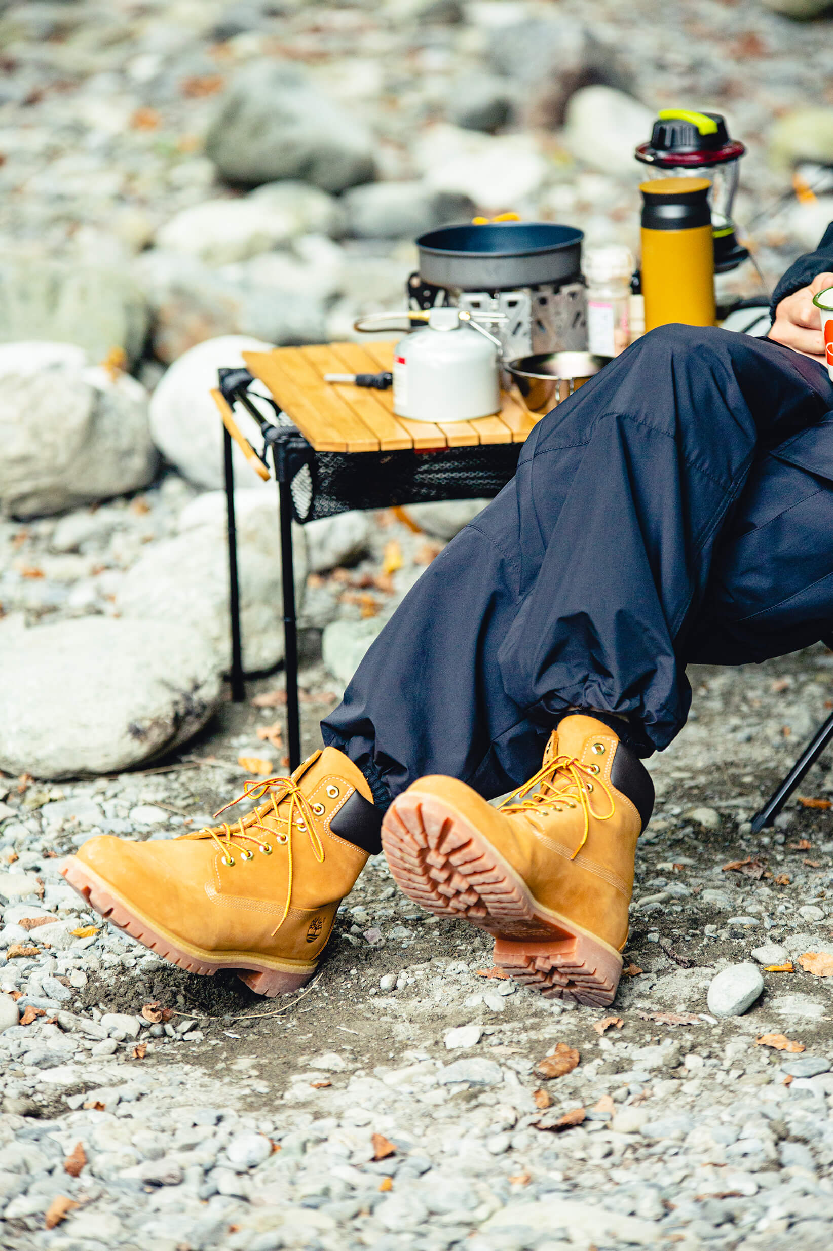イエローブーツと渓流へ。2つのアウトドアコーデから見えたTimberland