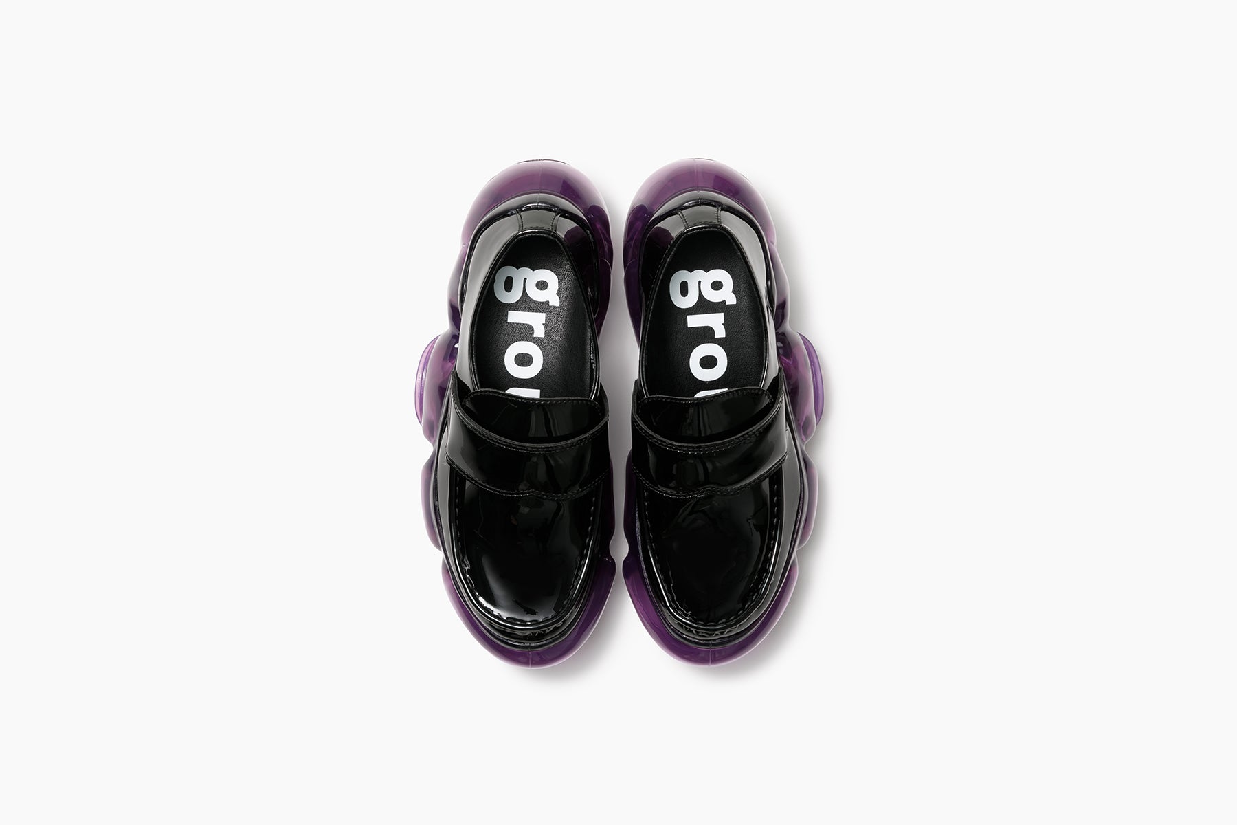 MOOPIE LOAFER - BLACK ENAMEL / PURPLE (ムーピーローファー