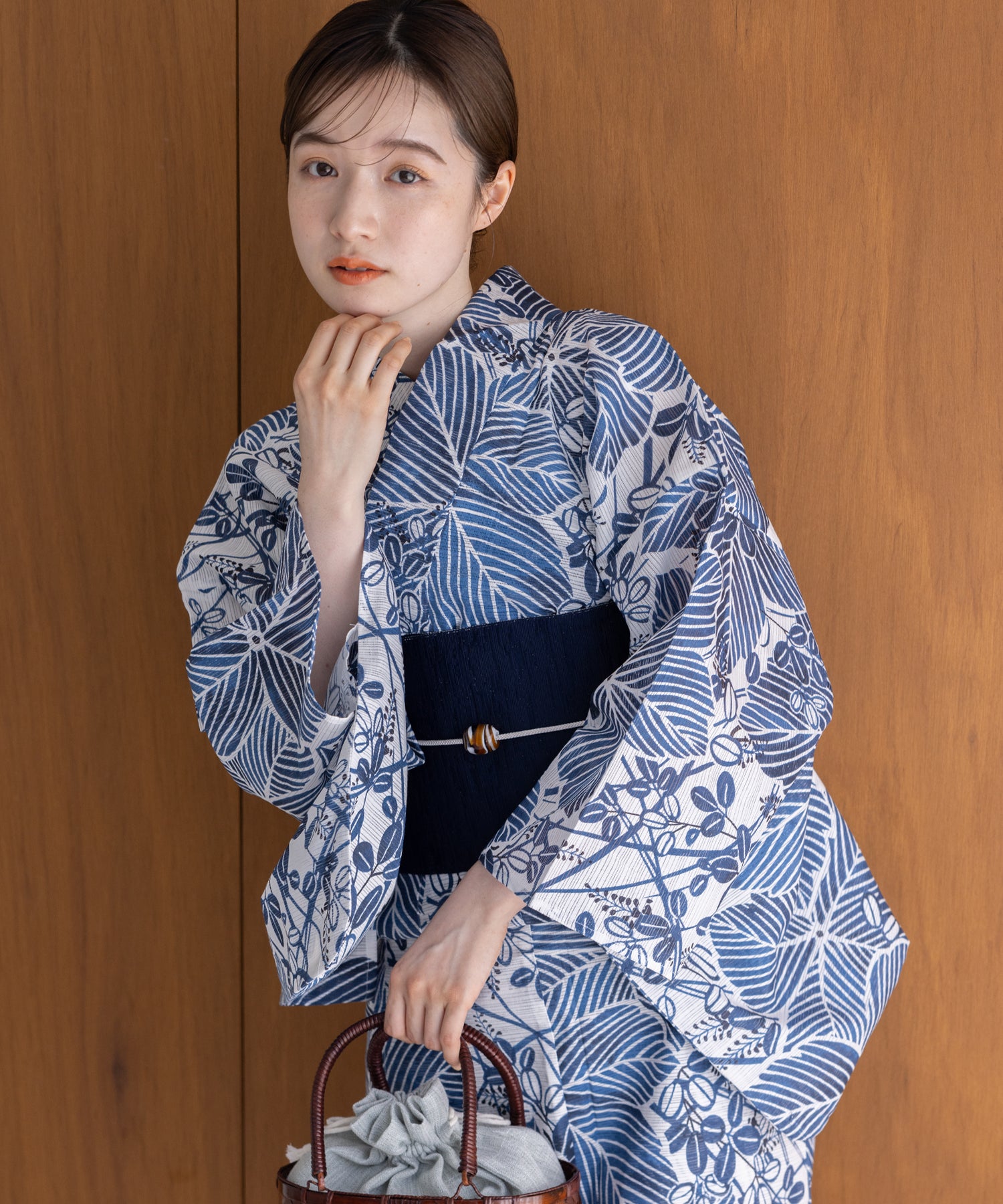 こだわり浴衣5点セット(浴衣/帯/下駄/腰紐/着付け冊子) 綿絽生地 乱絽