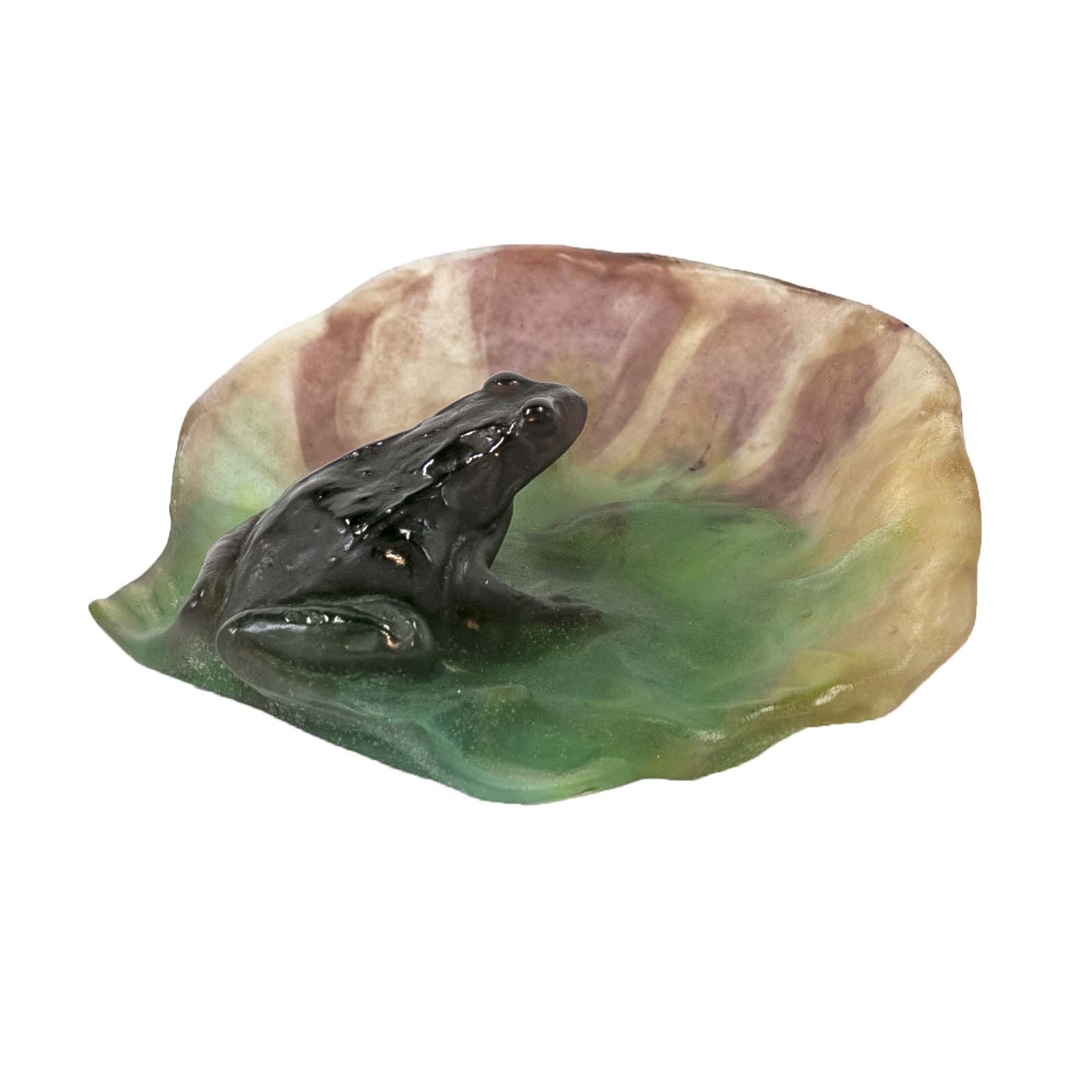 DAUM Pate de Verre Art Glass Frog Bowl | Grandview Mercantile