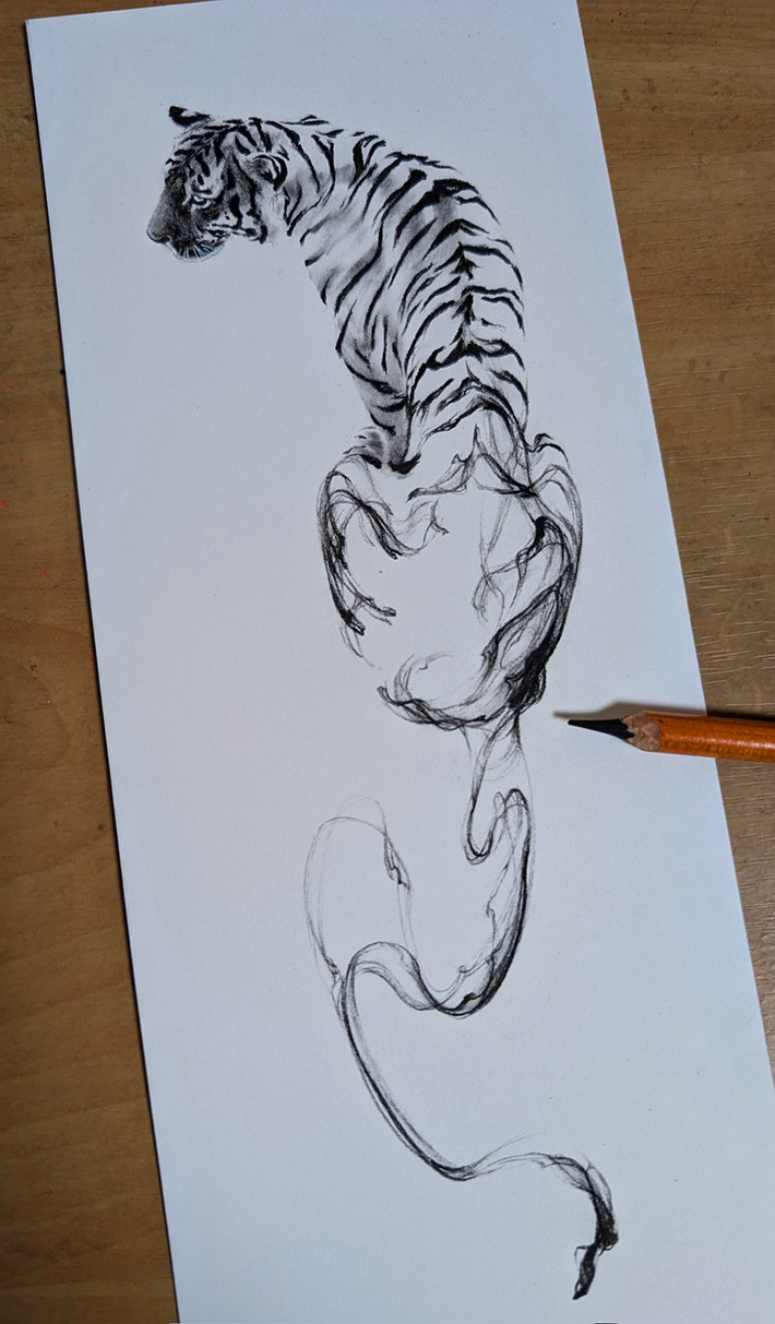 水彩画だと思ったら…」 虎の絵、よく見ると？ 「世の中には本物の天才