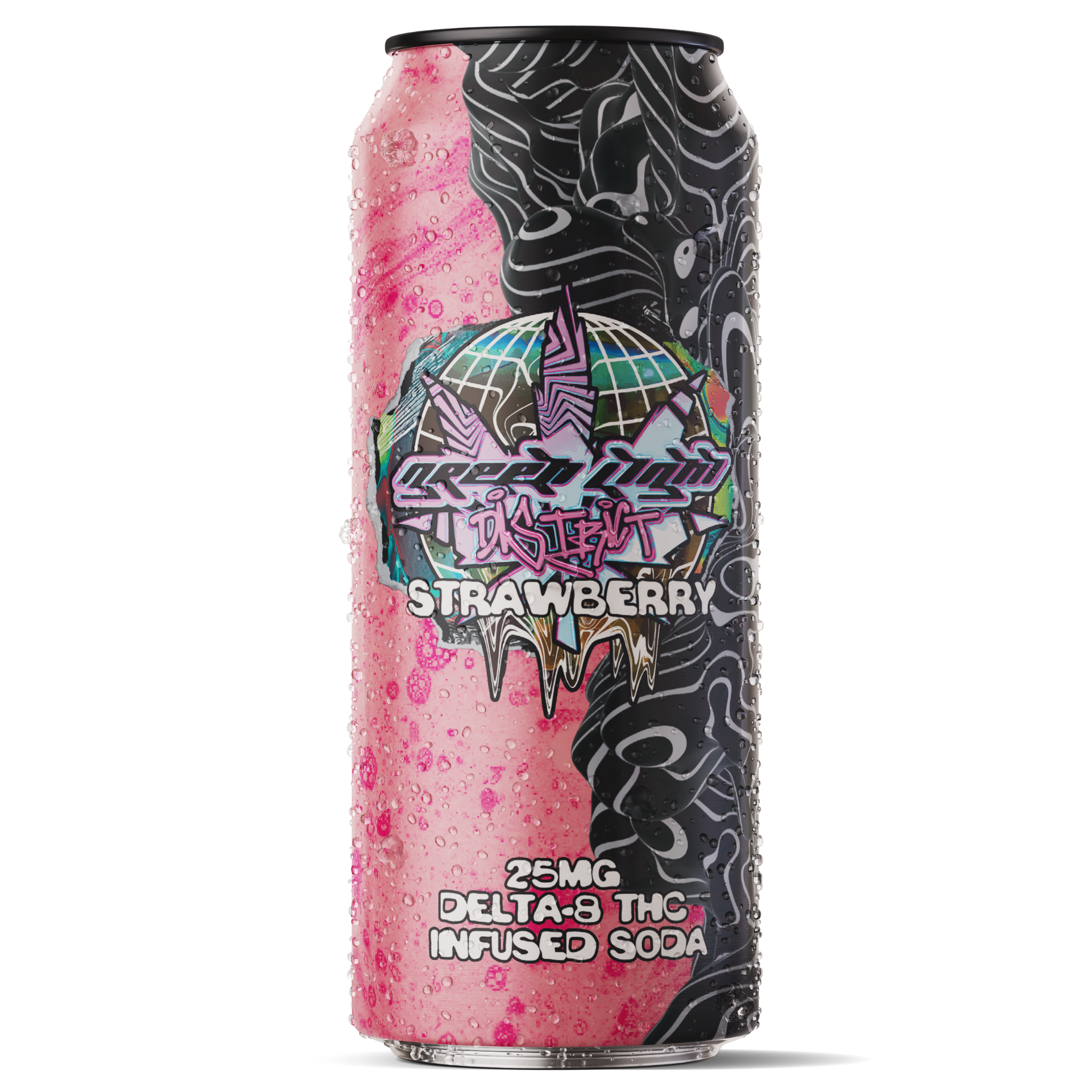 Kickback Delta 8 Infused Soda - Strawberry - Green Light District