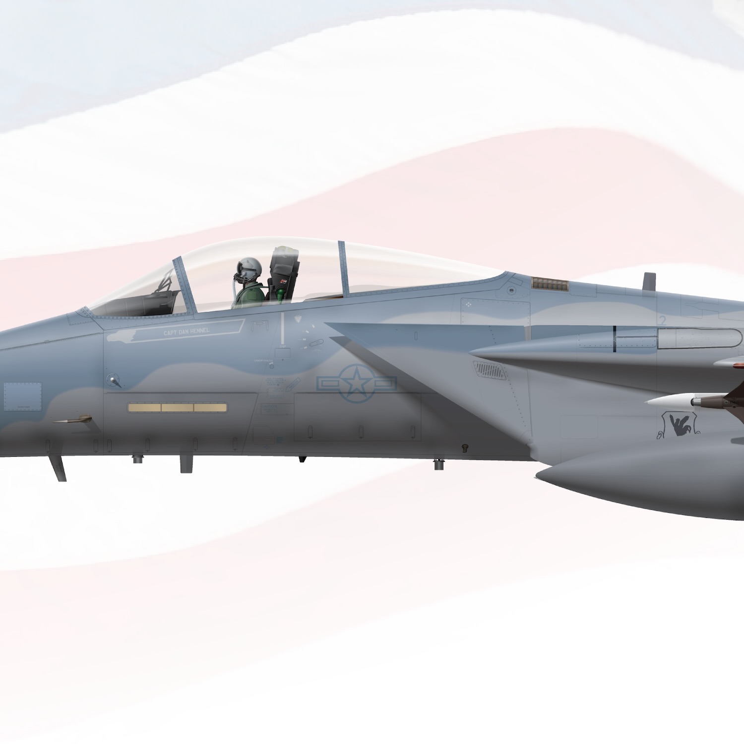 F-15C Eagle USAF 67FS 81-0040 ZZ Kadena Lithograph Print – Gunji