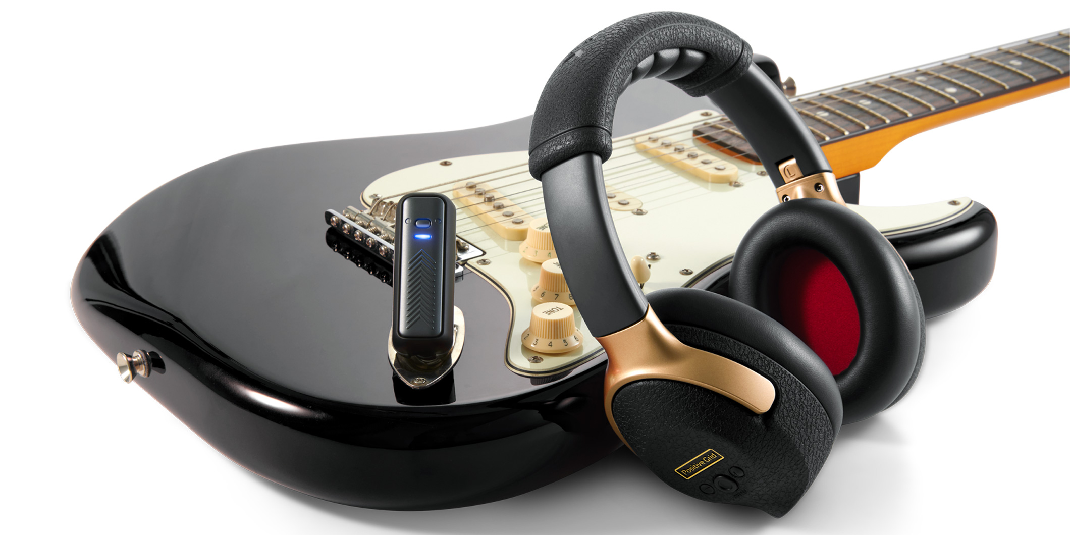 Positive Gridよりワイヤレス方式のヘッドフォン型ギター・アンプ