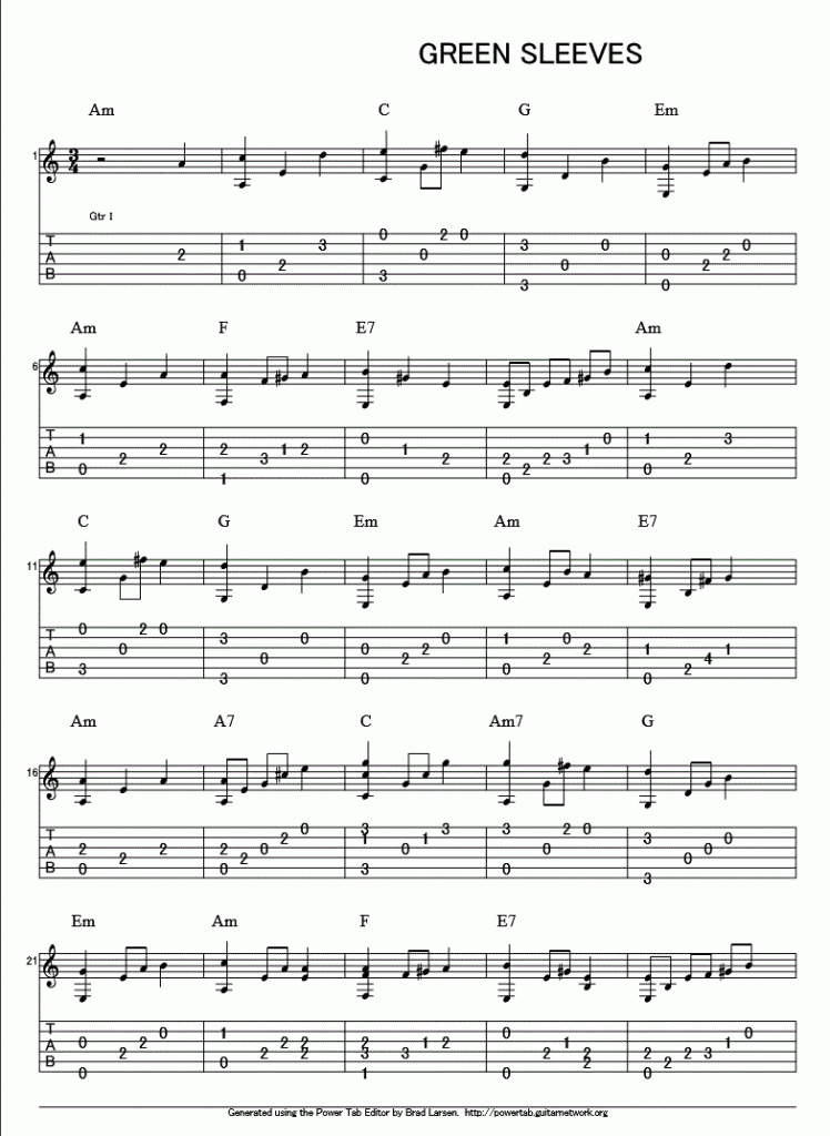 グリーンスリーブス-Green sleeves | 酒井 誠・ギタリスト Makoto Sakai