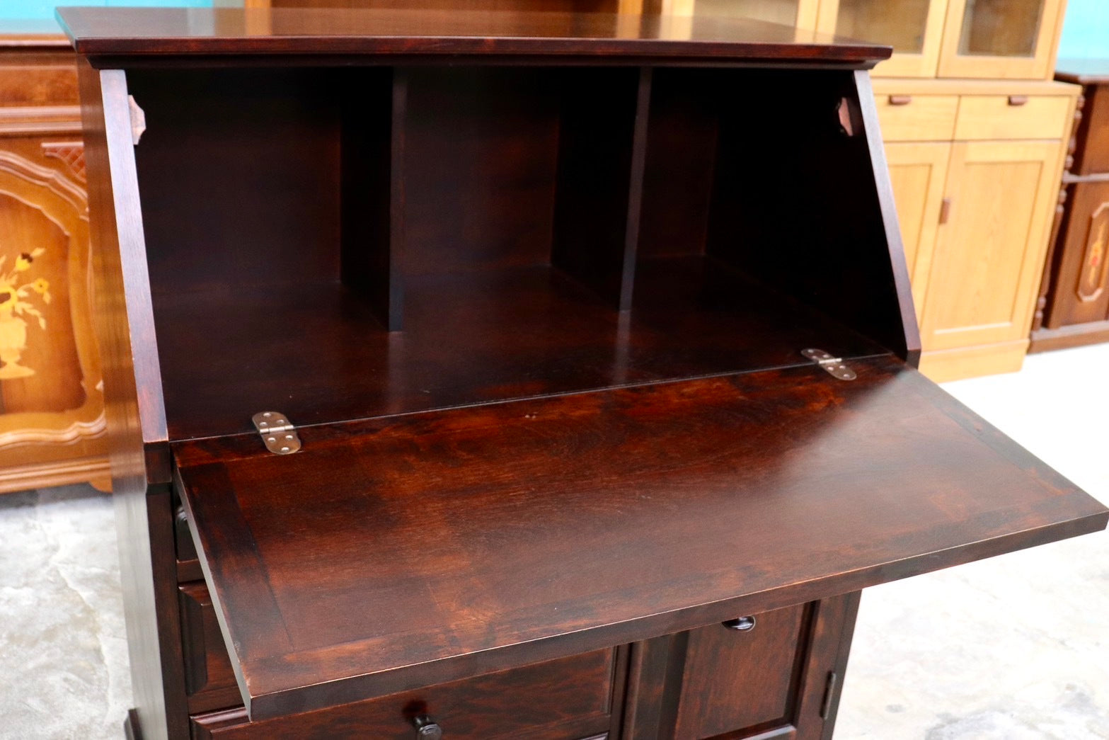 GMHS586○勇峰工芸 ふらの ライティングビューロー デスク 学習机 書斎