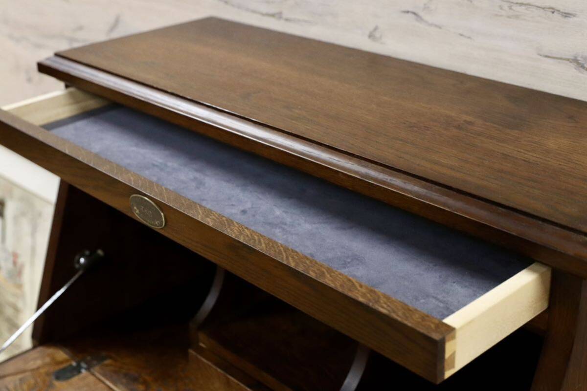 北海道旭川家具 和光 北海民芸 ライティングビューロー/デスク ナラ材