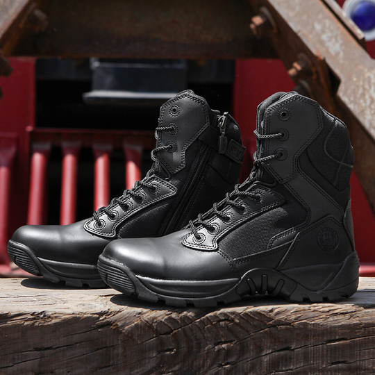 Junloke D14099 メンズ レザー タクティカルブーツ - ハイカット